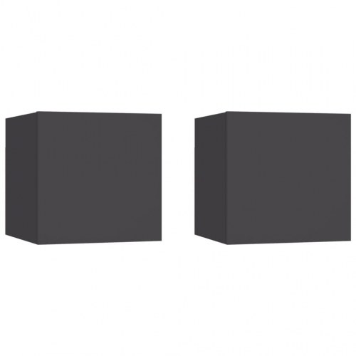 Væghængte tv-skabe 2 stk. 30,5x30x30 cm grå