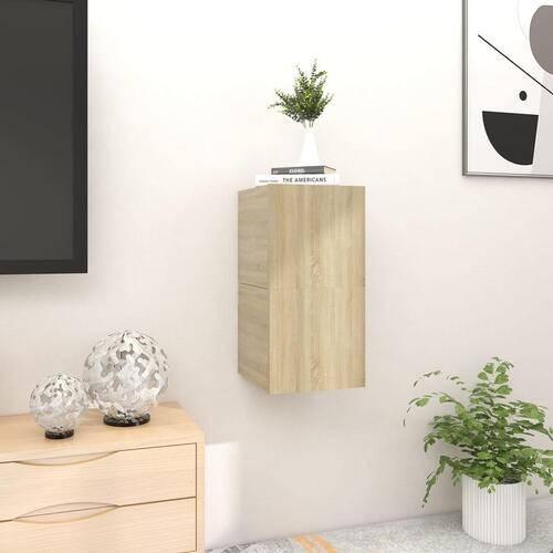 Væghængte skabe 2 stk. 30,5x30x30 cm sonoma-eg