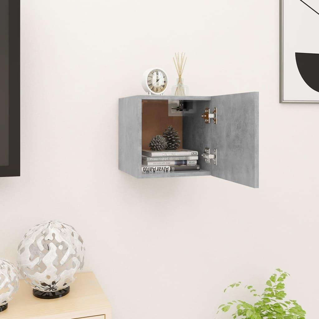 Væghængt tv-skab 30,5x30x30 cm betongrå
