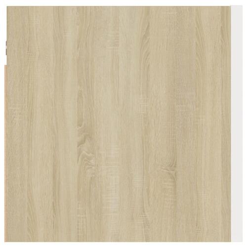 Væghængt tv-skab 30,5x30x30 cm hvid og sonoma-eg