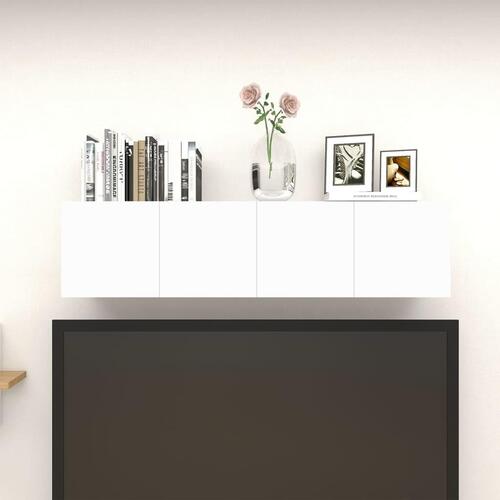 Væghængte tv-skabe 4 stk. 30,5x30x30 cm hvid og sonoma-eg
