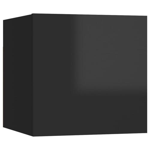 Væghængt tv-skab 30,5x30x30 cm sort højglans
