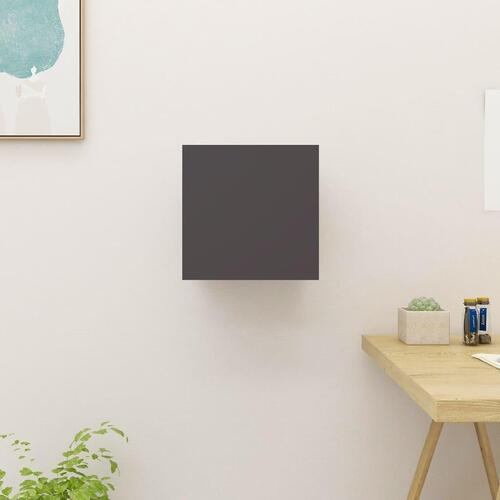 Væghængt tv-skab 30,5x30x30 cm grå højglans