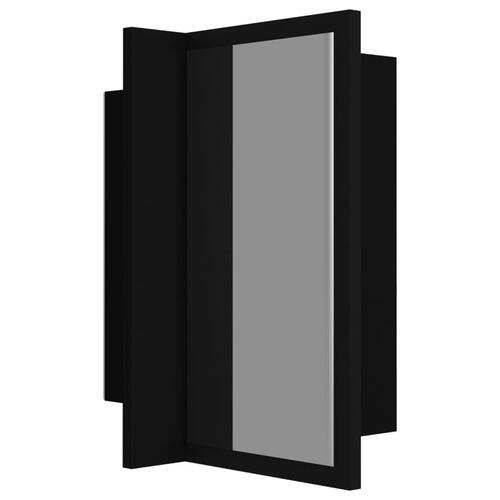 Badeværelsesskab m. spejl og LED-lys 40x12x45 cm akryl sort