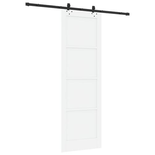 Skydedør med hardware sæt Hvid 78x232 cm Solid fyrretræ, Indvendig dør 'ORKDAL'Hvid 78x232x4 cm Solid fyrretræ