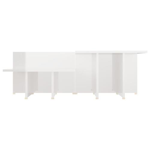 Sofaborde 2 dele 111,5x50x33 cm spånplade hvid højglans