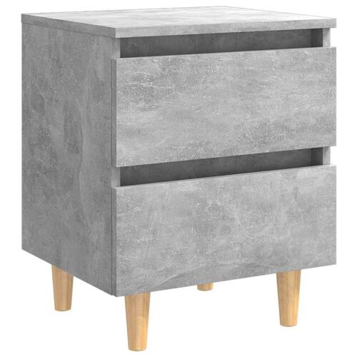 Sengeskab med ben i massivt fyrretræ 40x35x50 cm betongrå