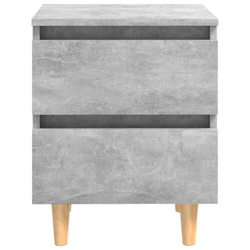 Sengeskab med ben i massivt fyrretræ 40x35x50 cm betongrå
