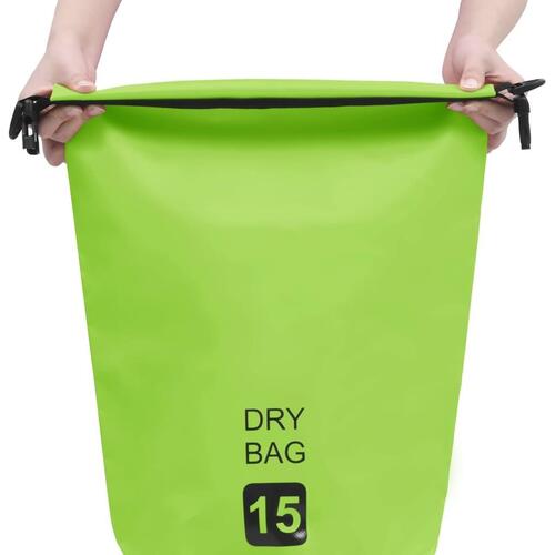 Vandtæt tørpose 15 l PVC grøn