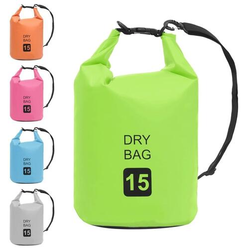 Vandtæt tørpose 15 l PVC grøn