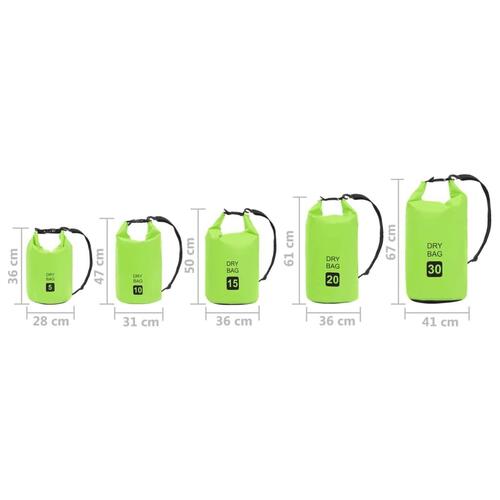 Vandtæt tørpose 15 l PVC grøn