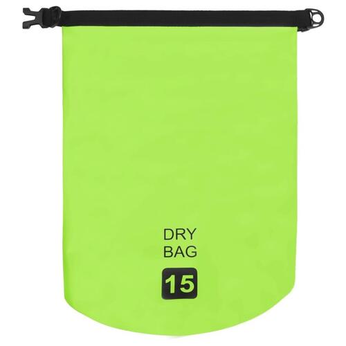 Vandtæt tørpose 15 l PVC grøn