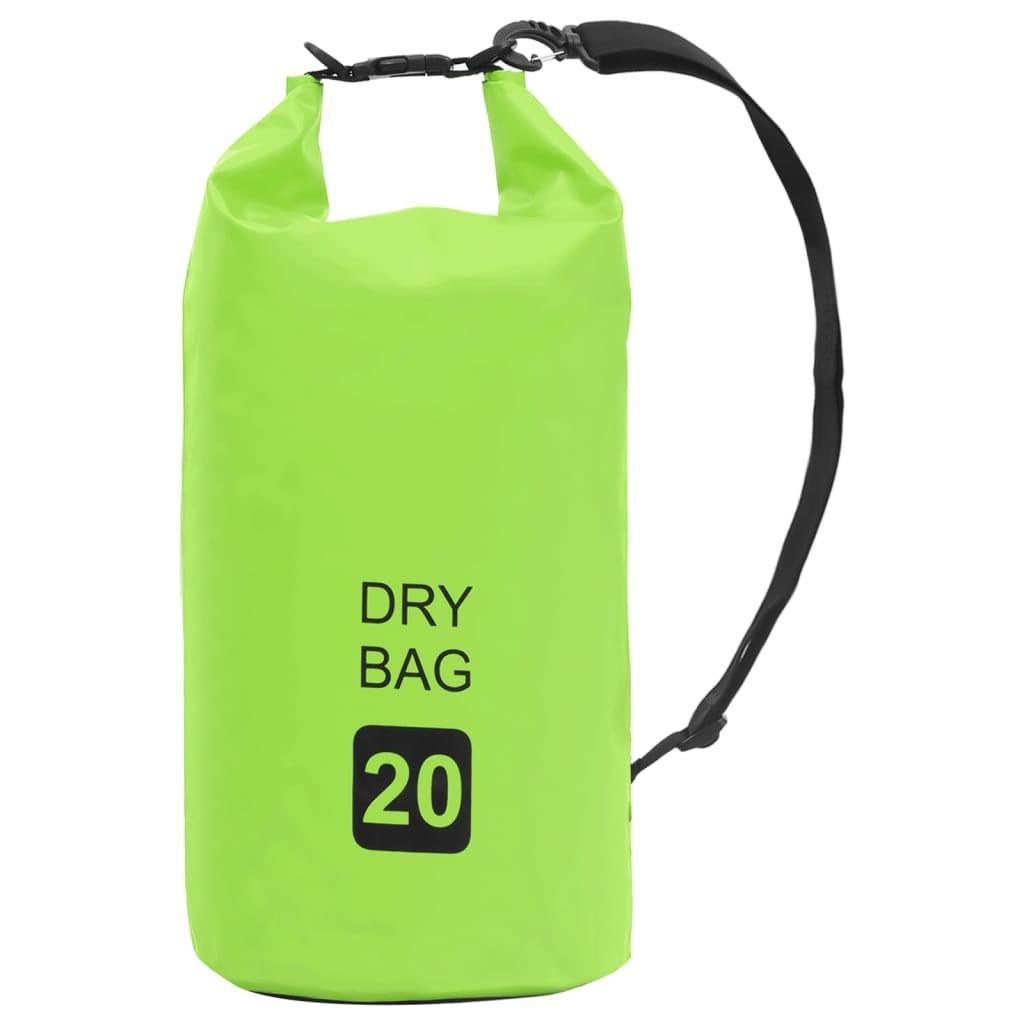 Vandtæt tørpose 20 l PVC grøn