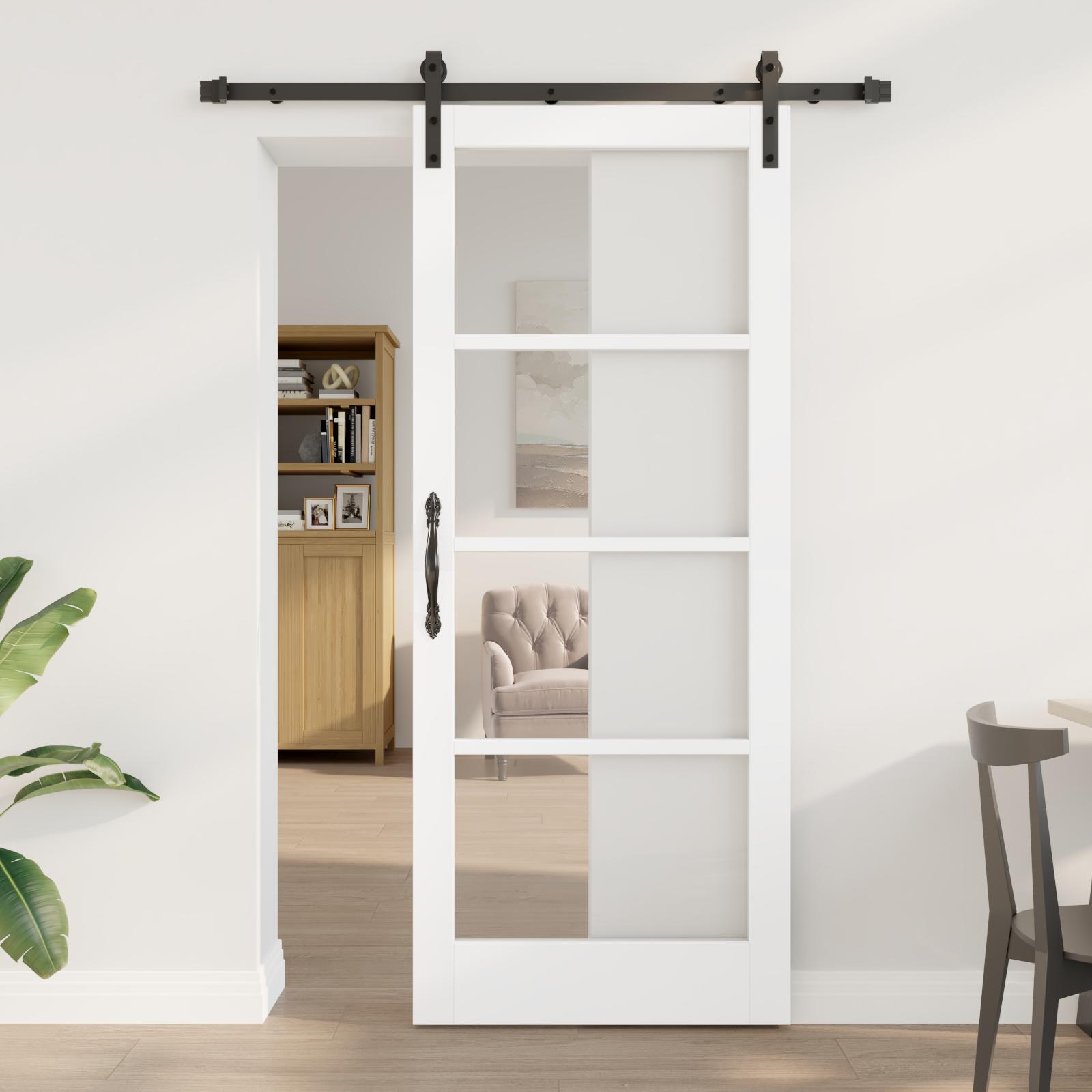 Glidende dør med hardware sæt 'ORKDAL'hvid 83x202 cm