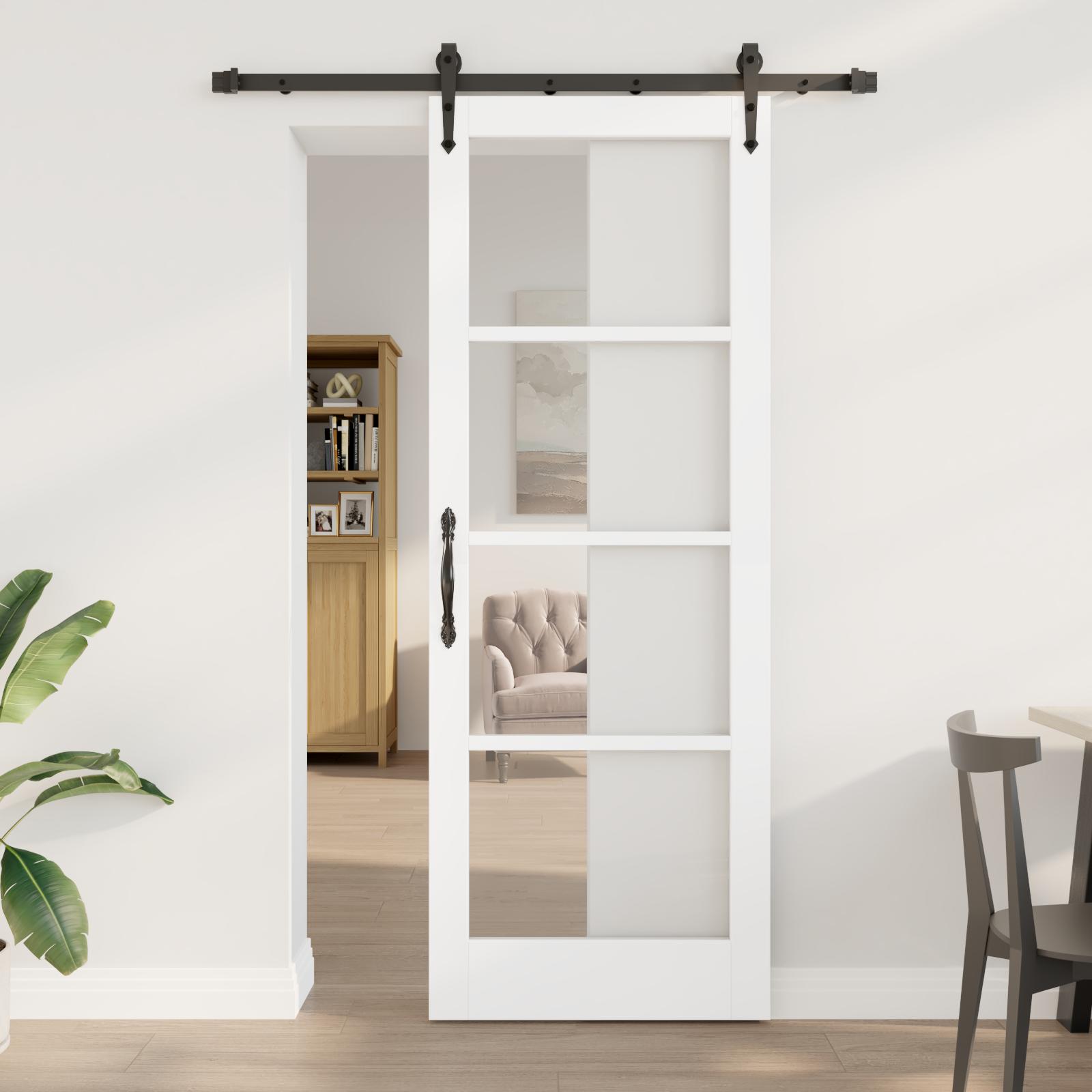 Glastør med Hardware Sæt 'ORKDAL'Hvid 78x211 cm