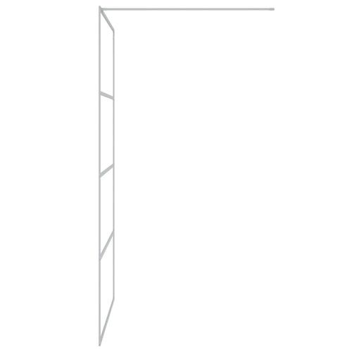 Brusevæg 115x195 cm klart sikkerhedsglas sølvfarvet