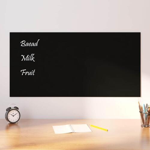 Væghængt magnettavle 100x50 cm hærdet glas sort
