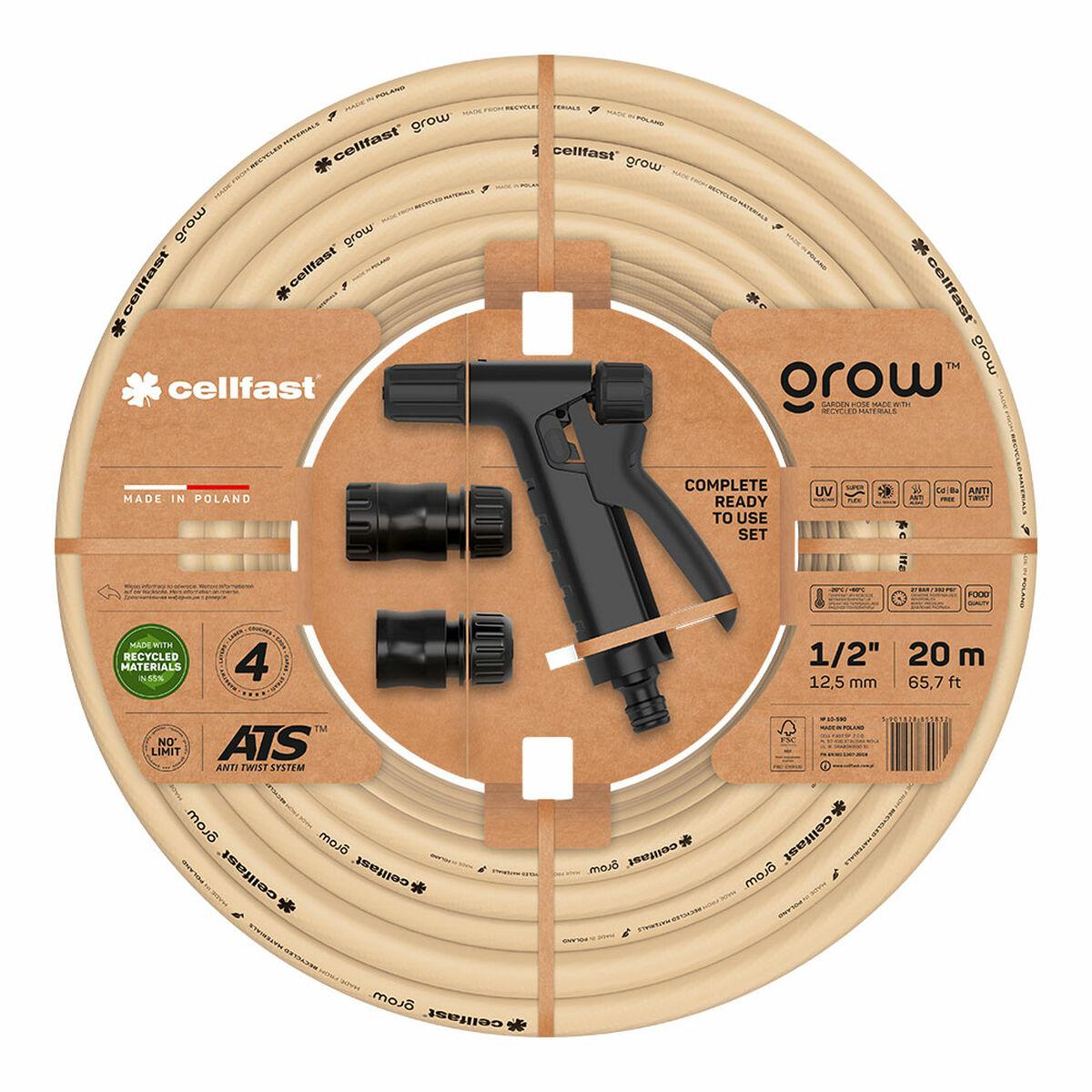Cellfast Grow haveslange-sæt 20 m - 1/2" (Ø 12 mm) - Beige