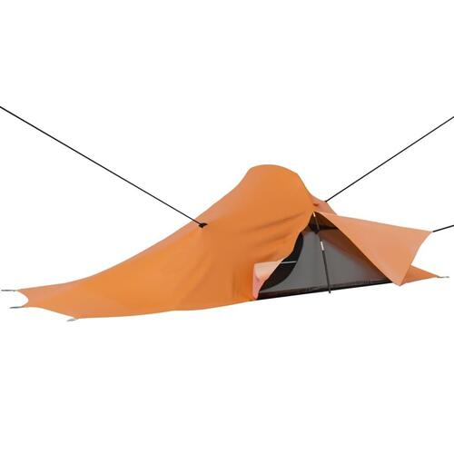 Campingtelt 317x240x100 cm orange og grå
