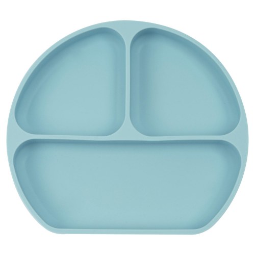 Silikone tallerken med sugekop - Safta M923, blå (20,5 × 18 × 2,5 cm)