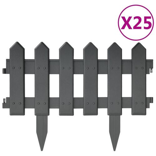 Bedhegn 25 stk. 10 m PP antracitgrå