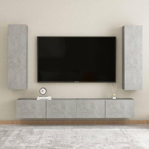 Tv-bord 30,5x30x110 cm konstrueret træ betongrå