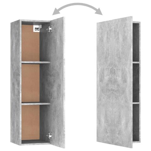Tv-bord 30,5x30x110 cm konstrueret træ betongrå