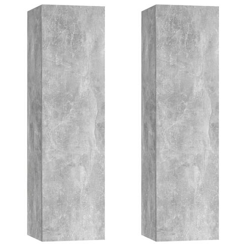 Tv-borde 2 stk. 30,5x30x110 cm konstrueret træ betongrå