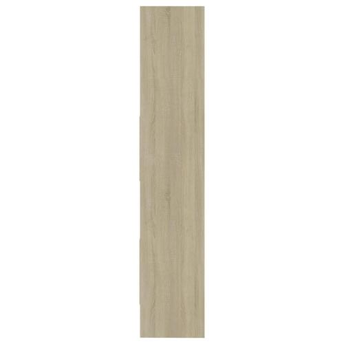 Bogreol 40x35x180 cm konstrueret træ hvid og sonoma-eg