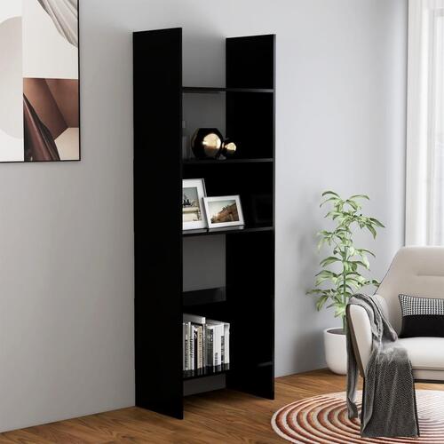 Bogreol 60x35x180 cm konstrueret træ sort