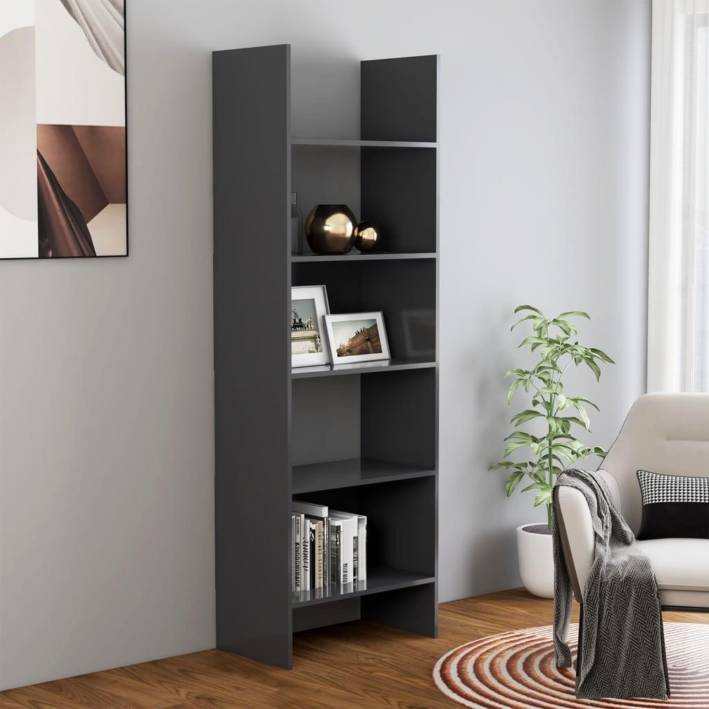 Bogreol 60x35x180 cm konstrueret træ grå