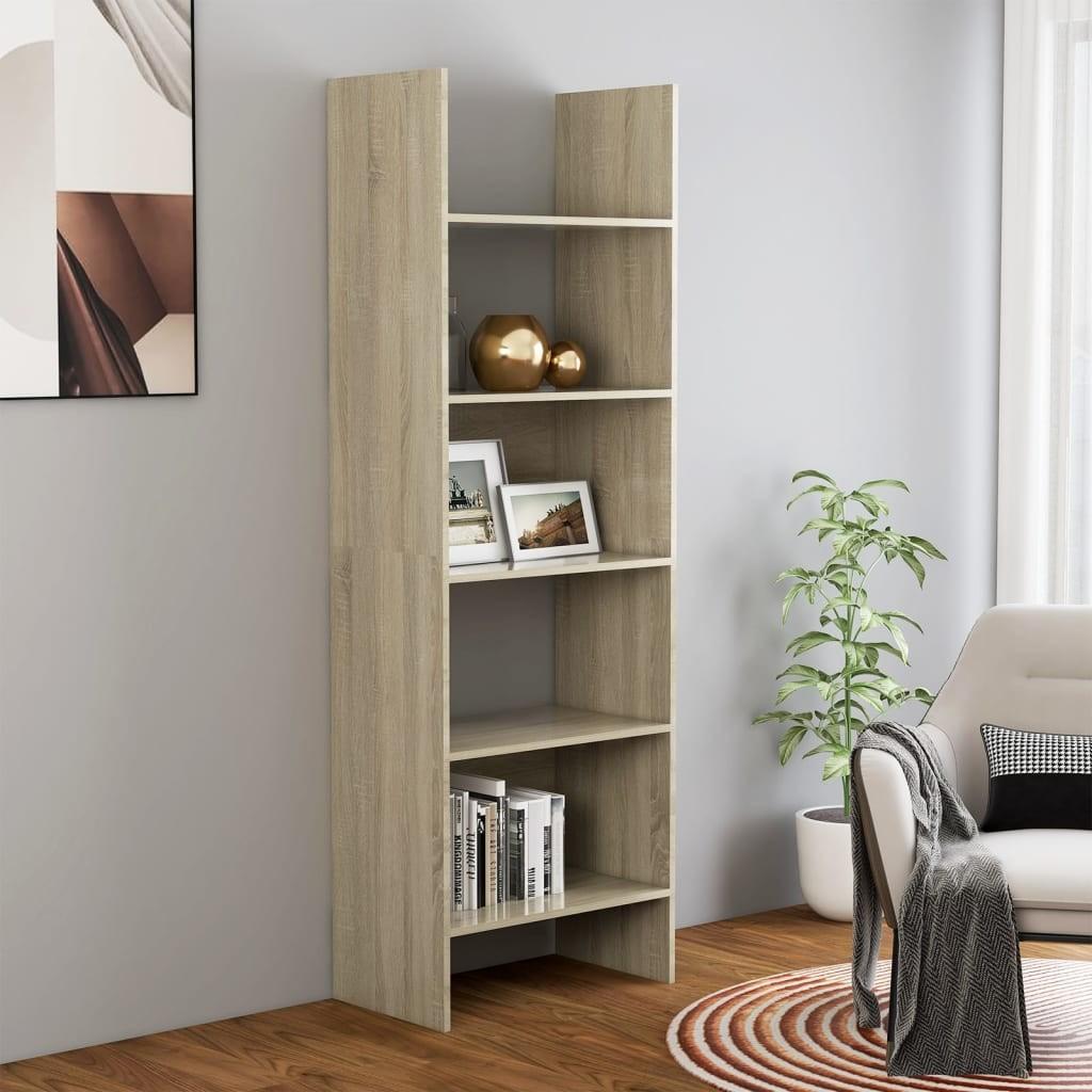 Bogreol 60x35x180 cm konstrueret træ sonoma-eg