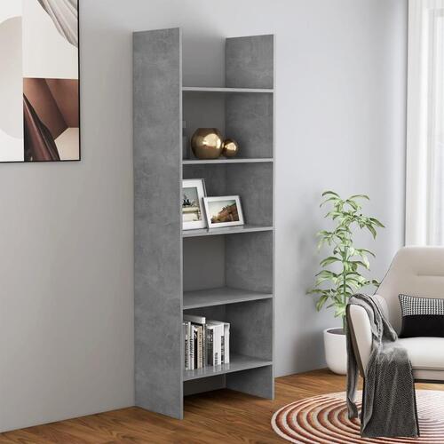 Bogreol 60x35x180 cm konstrueret træ betongrå