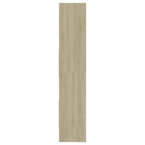 Bogreol 60x35x180 cm konstrueret træ hvid og sonoma-eg