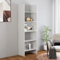 Bogreol 60x35x180 cm konstrueret træ hvid højglans