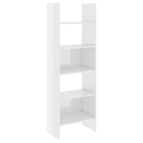 Bogreol 60x35x180 cm konstrueret træ hvid højglans