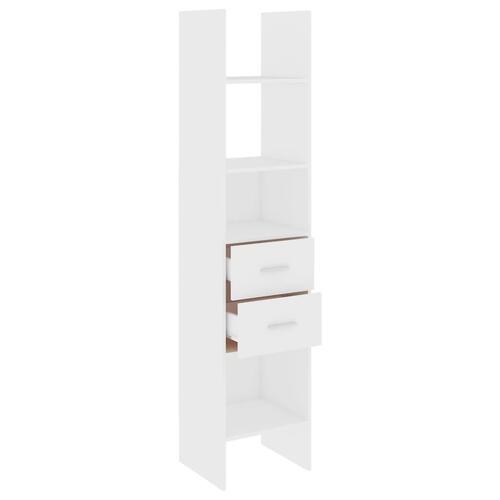 Bogreol 40x35x180 cm konstrueret træ hvid
