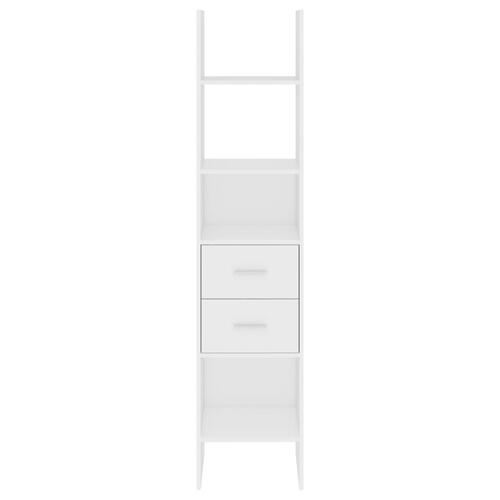 Bogreol 40x35x180 cm konstrueret træ hvid
