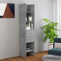 Bogskab 40x35x180 cm spånplade betongrå