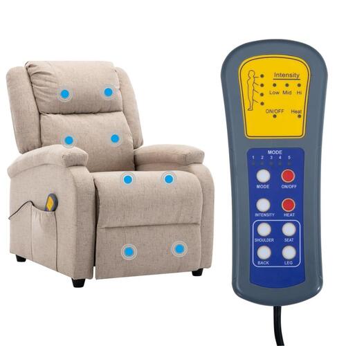 Massagestol stof cremefarvet