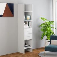 Bogskab 40x35x180 cm spånplade hvid højglans