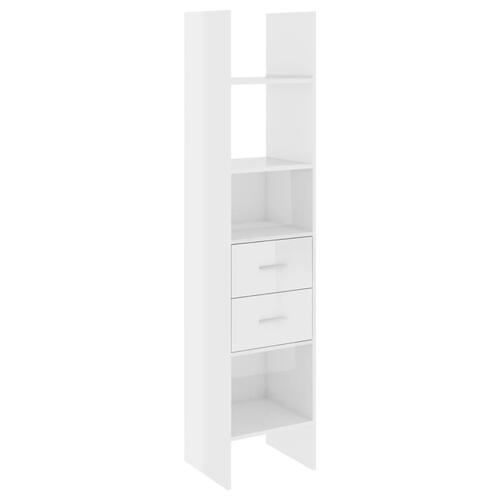 Bogreol 40x35x180 cm konstrueret træ hvid højglans