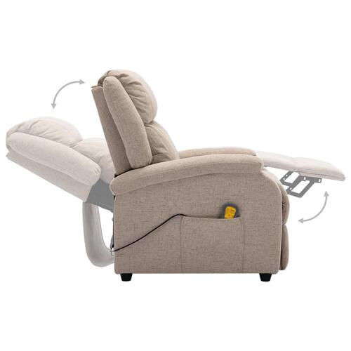 Massagestol stof cremefarvet
