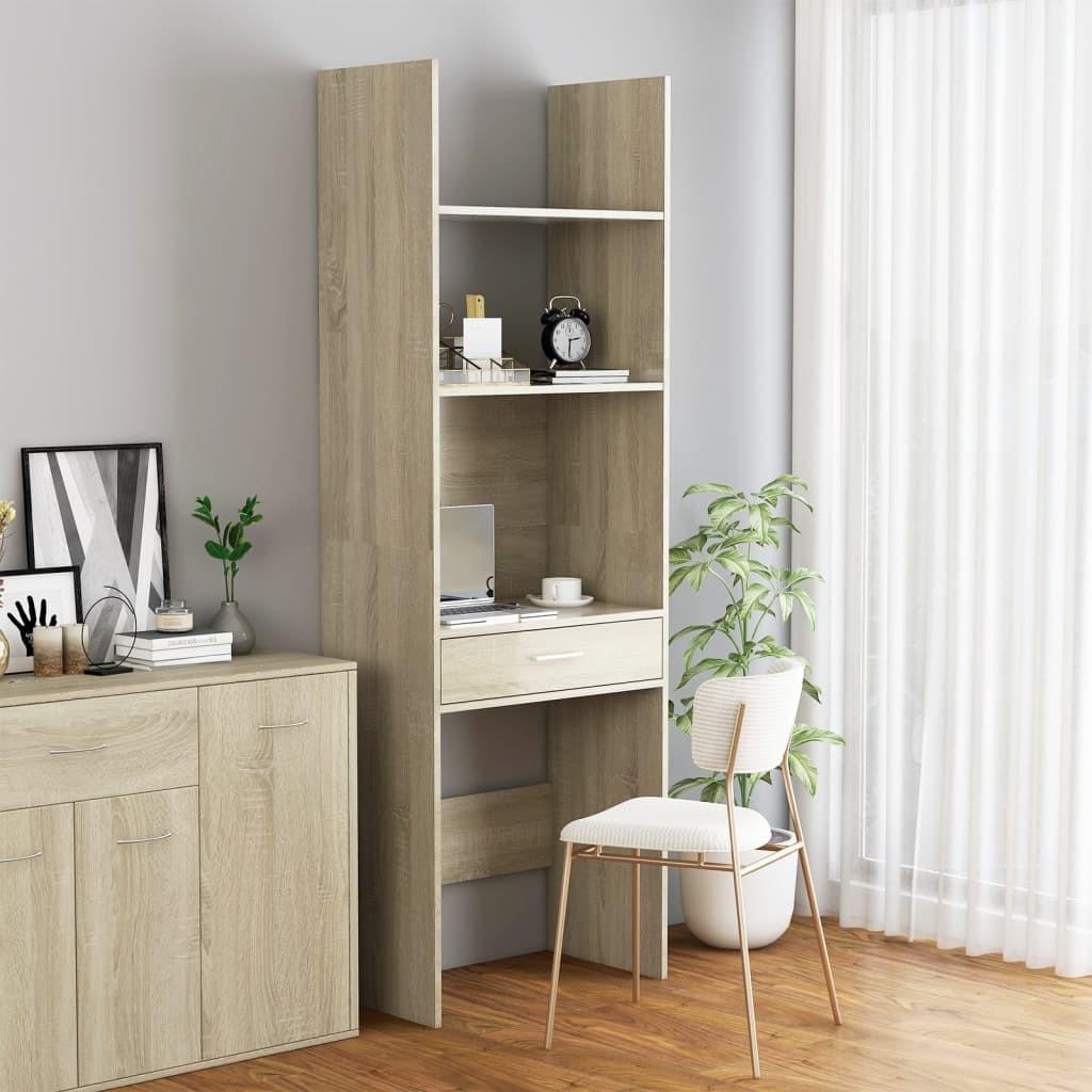 Bogreol 60x35x180 cm konstrueret træ sonoma-eg