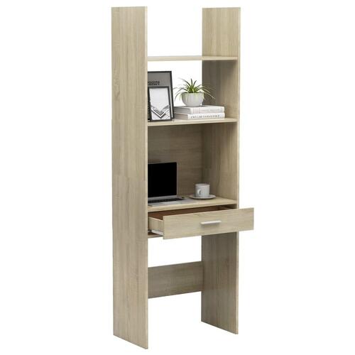 Bogskab 60x35x180 cm spånplade sonoma-eg