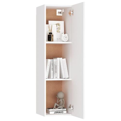 Tv-bord 30,5x30x110 cm konstrueret træ hvid
