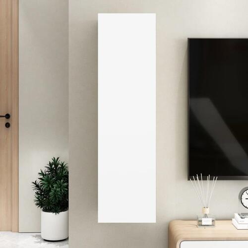 Tv-bord 30,5x30x110 cm konstrueret træ hvid