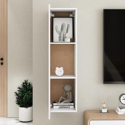 Tv-bord 30,5x30x110 cm konstrueret træ hvid