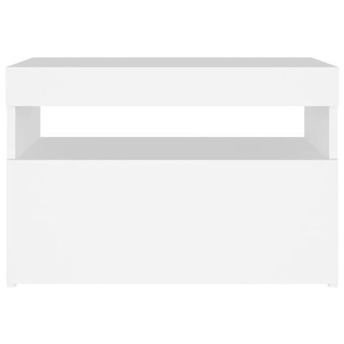 Tv-bord med LED-lys 60x35x40 cm hvid