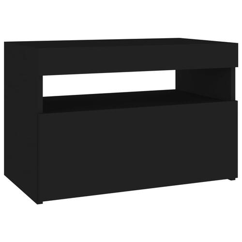 Tv-bord med LED-lys 60x35x40 cm sort